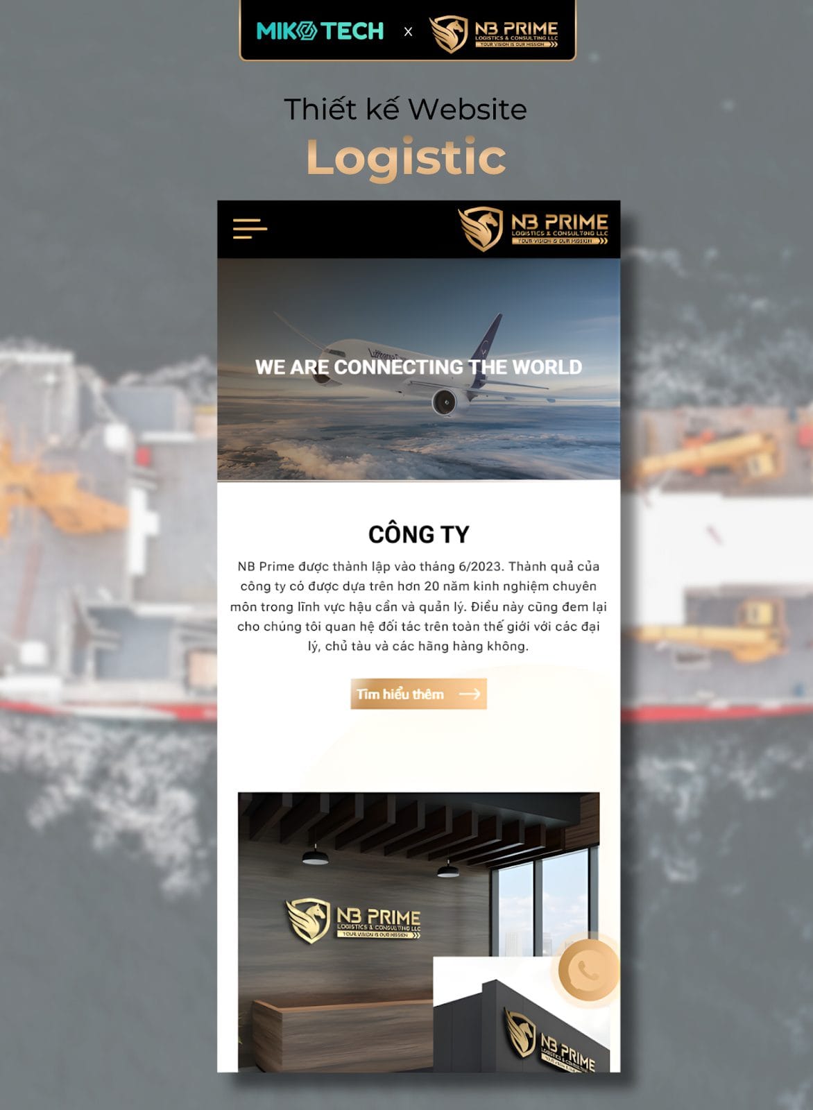 Giao diện thiết kế website NB Prime