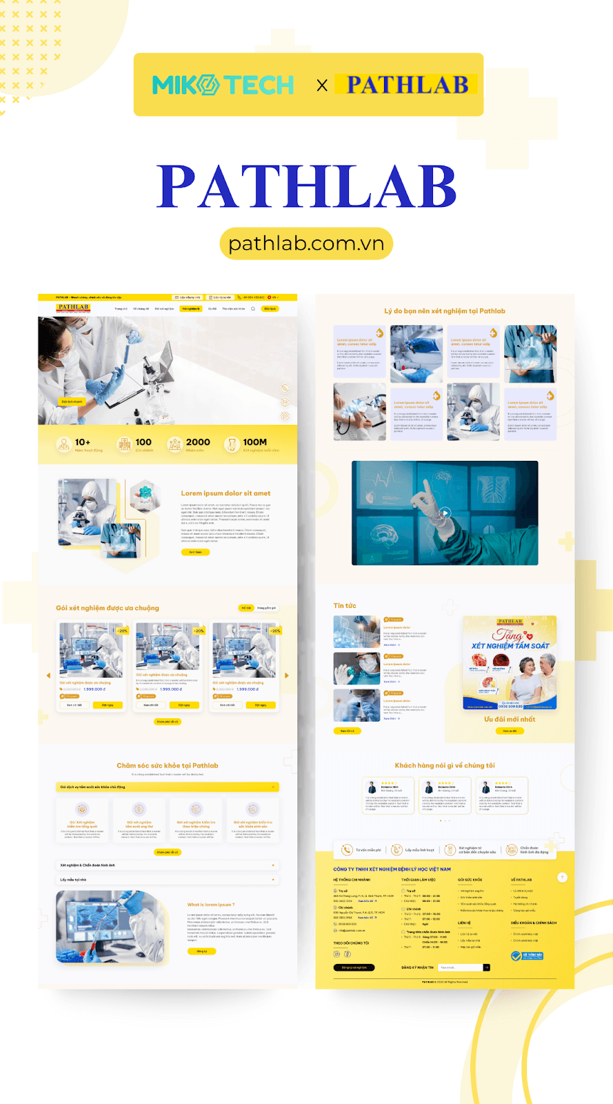 Dự án Pathlab 4 Giao diện website Pathlab
