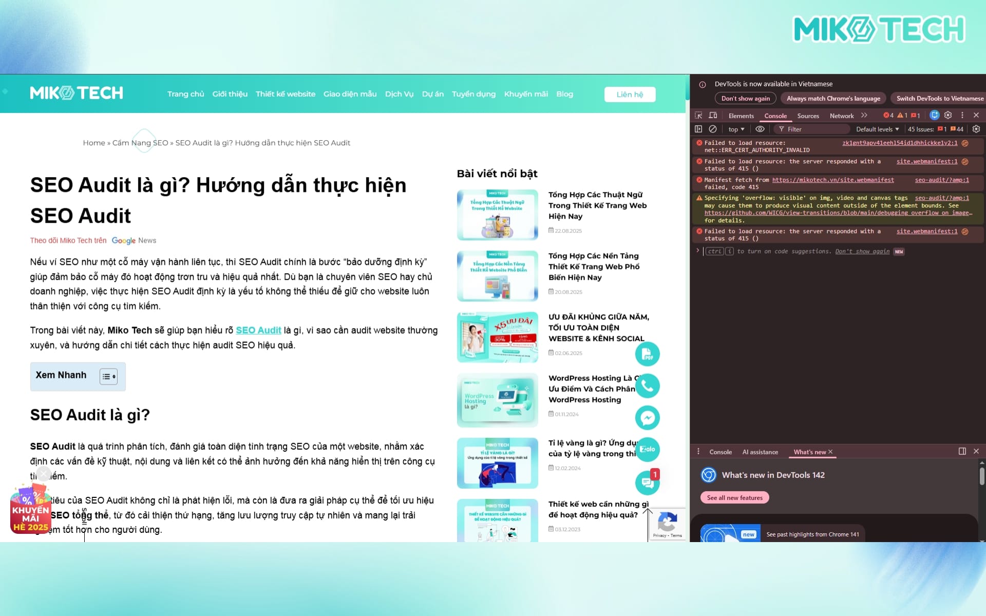AMP là gì? Hướng dẫn cài đặt và kiểm tra AMP cho website 9 Kiểm tra bằng Chrome DevTools