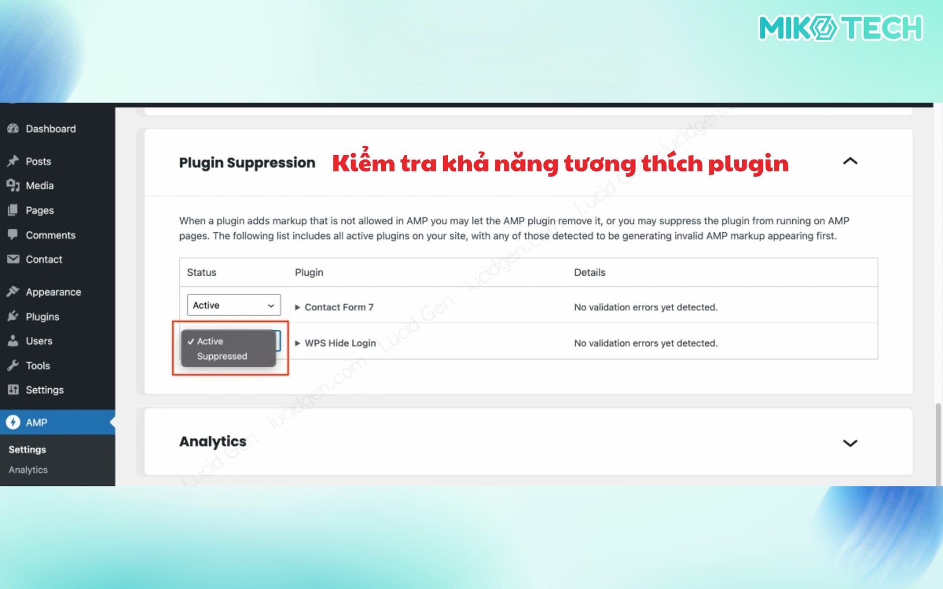 AMP là gì? Hướng dẫn cài đặt và kiểm tra AMP cho website 6 Bước 4: Kiểm tra khả năng tương thích plugin
