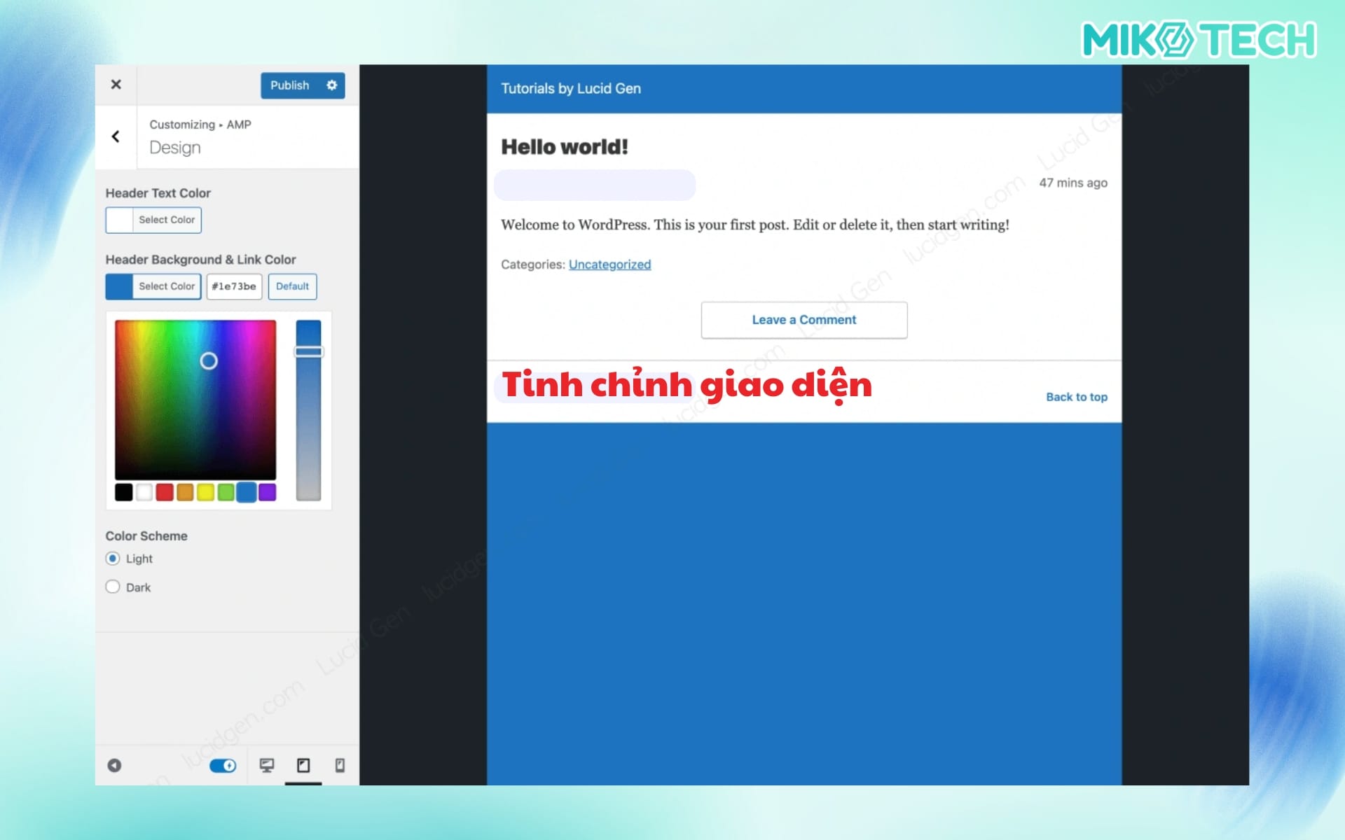AMP là gì? Hướng dẫn cài đặt và kiểm tra AMP cho website 5 Bước 3: Tinh chỉnh giao diện AMP