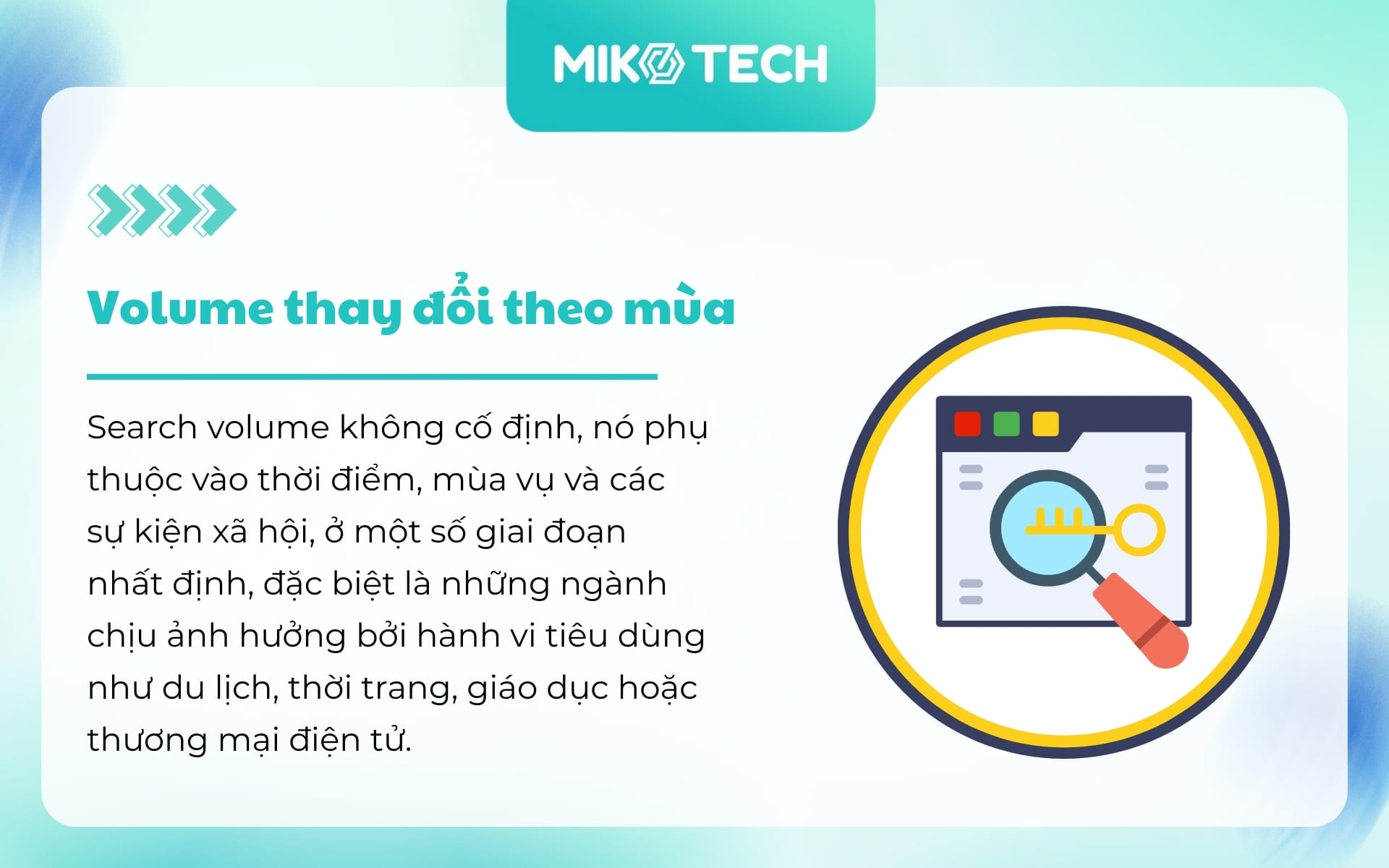 Volume thay đổi theo mùa 