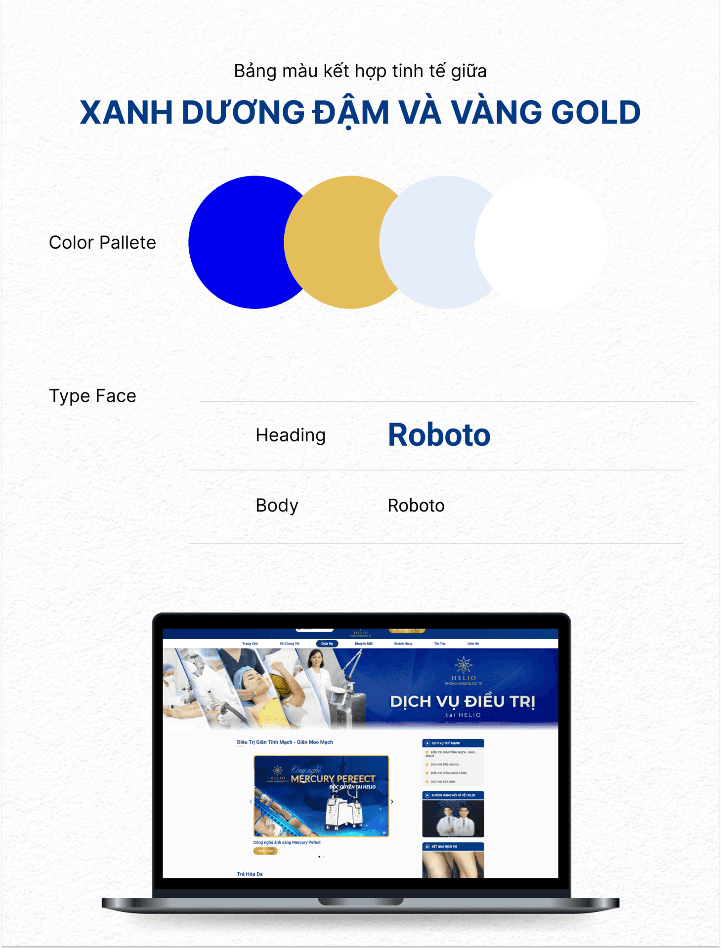 Dự án Phòng khám Quốc tế Helio 3 Color palette website Helio