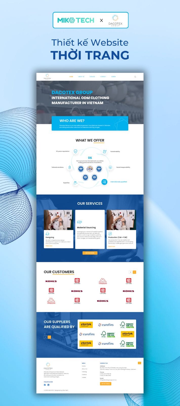 Dự án Dacotex Group 3 Giao diện website Dacotex Group