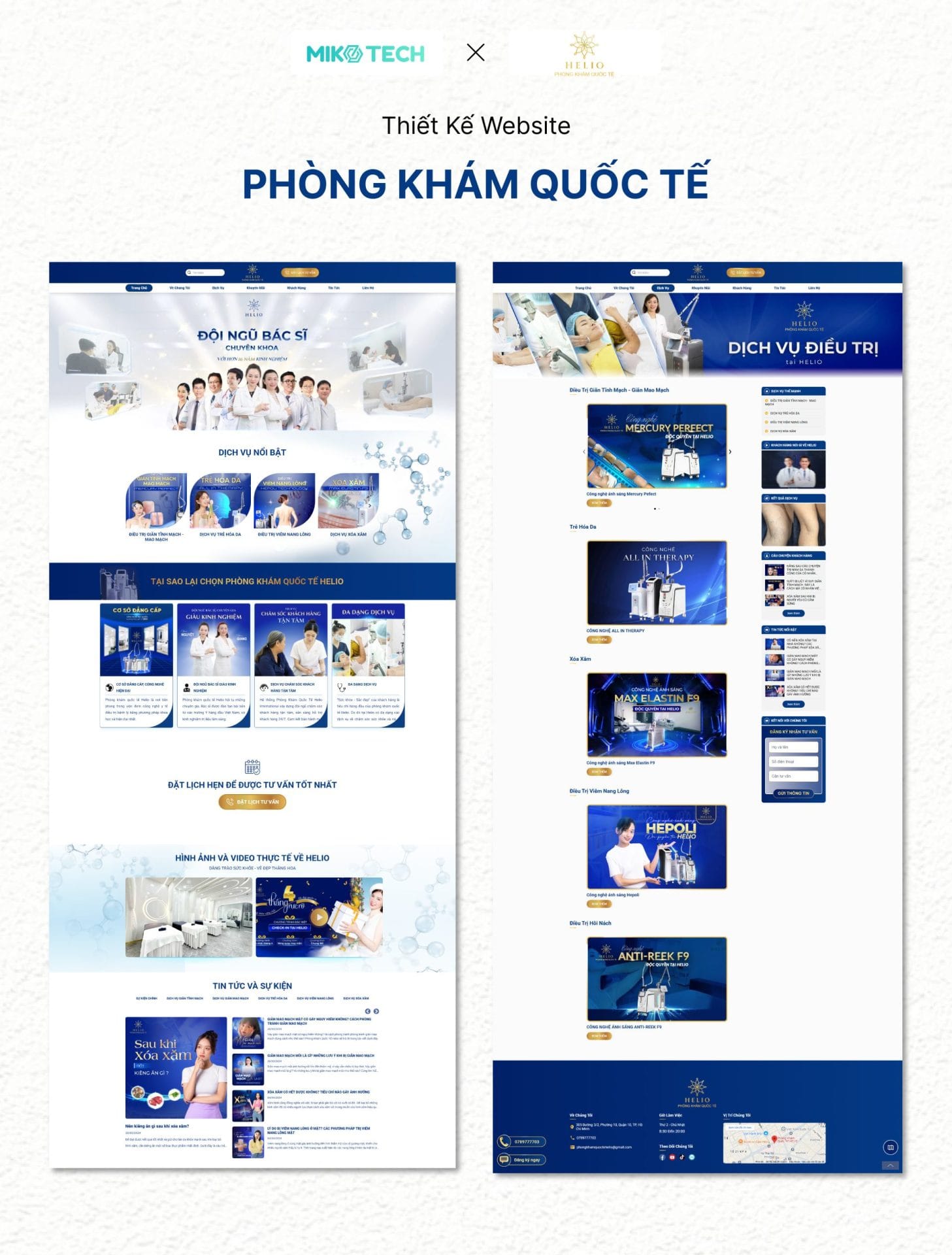 Dự án Phòng khám Quốc tế Helio 2 Thiết kế website Helio
