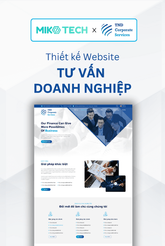 Giao diện web TND Corporate Services