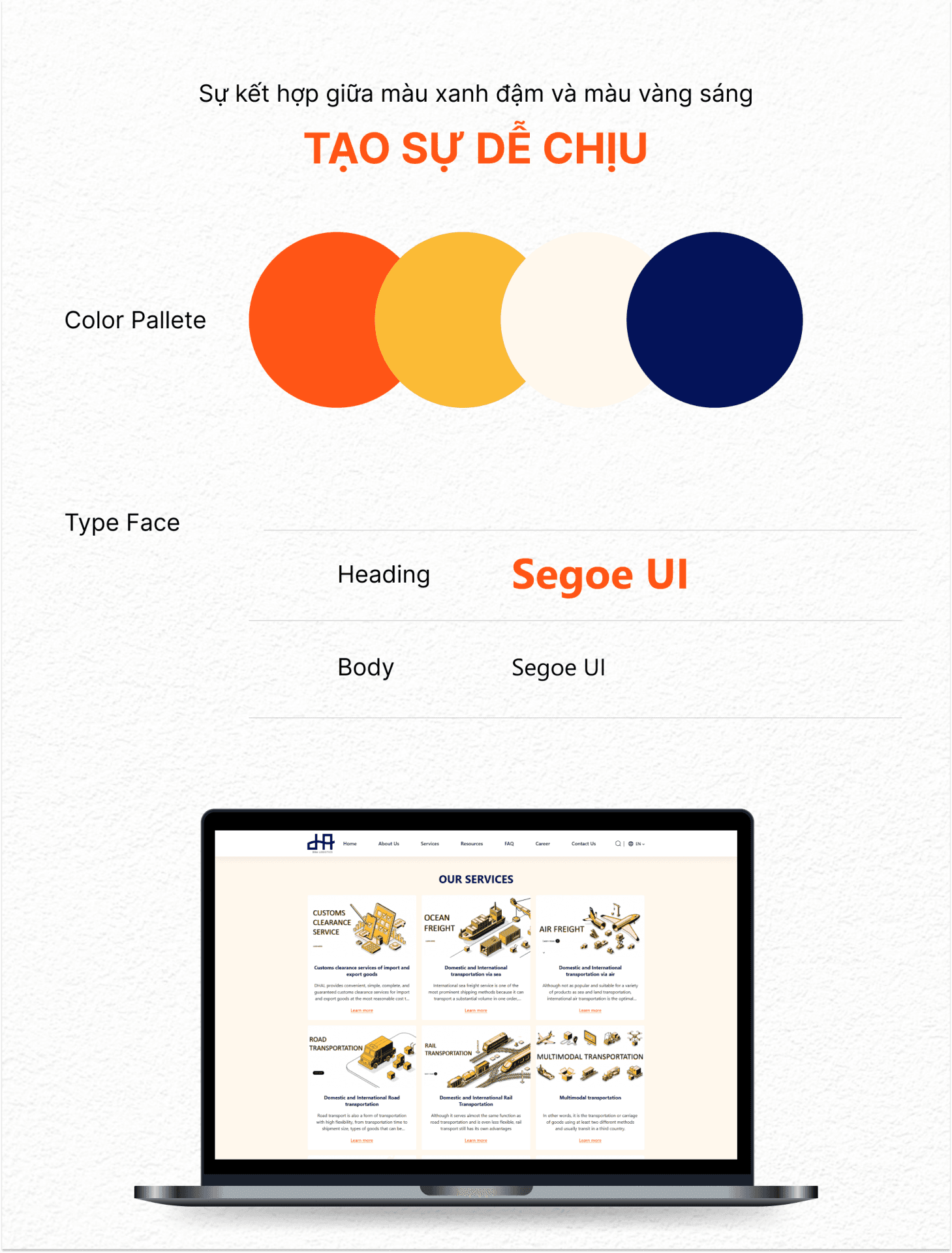 Color pallete website DHA Logistics