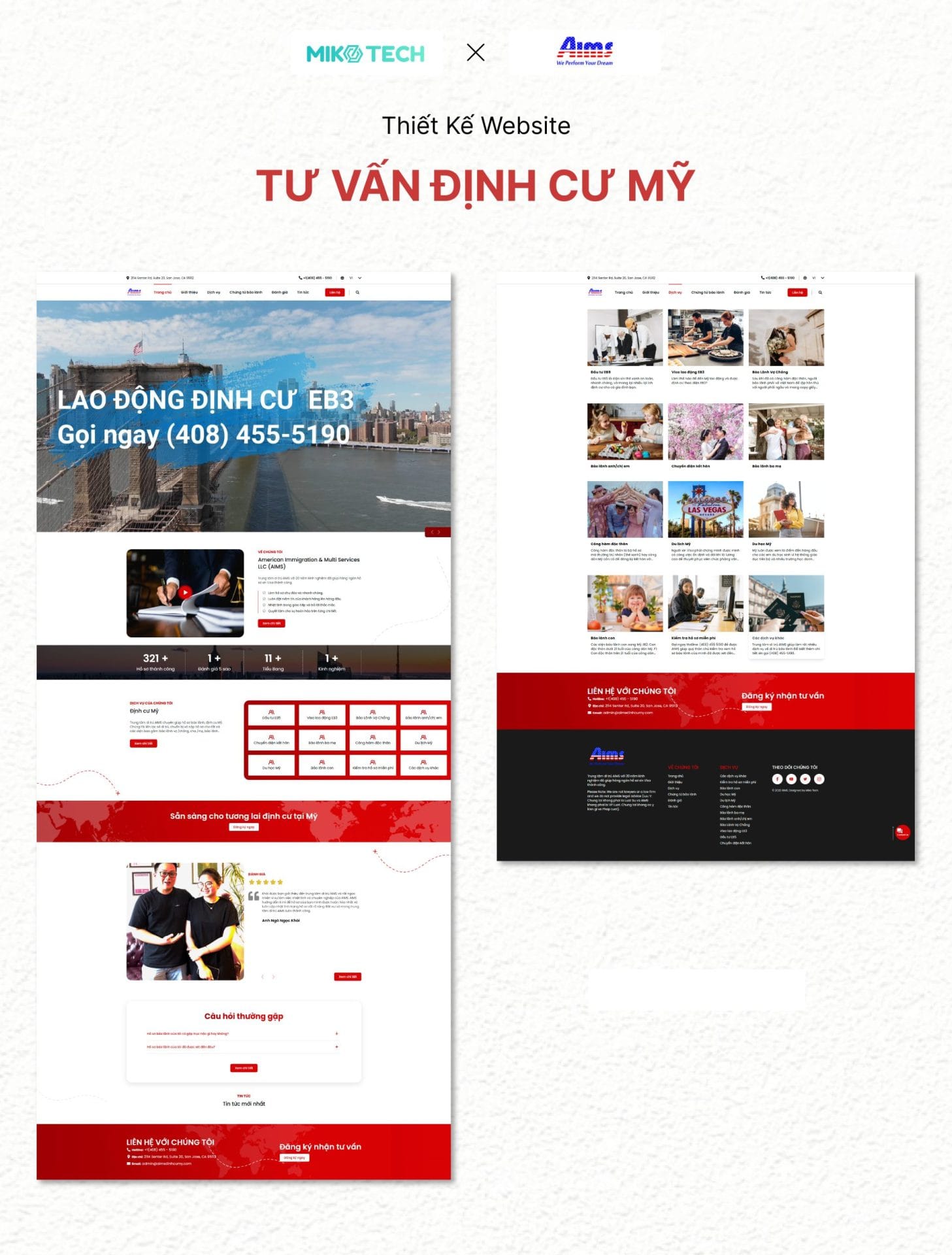 Giao diện website AIMS