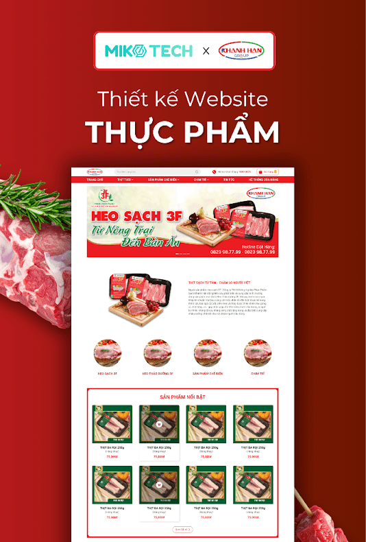 Giao diện website Food 3F