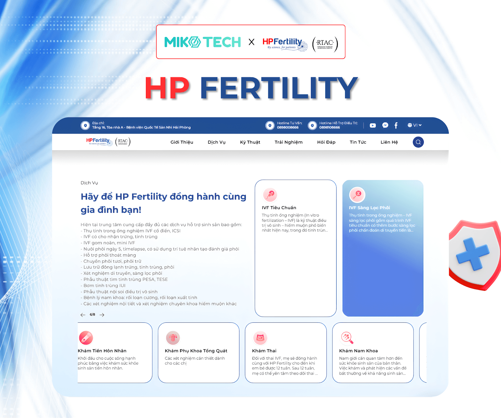 Giao diện website HP Fertility
