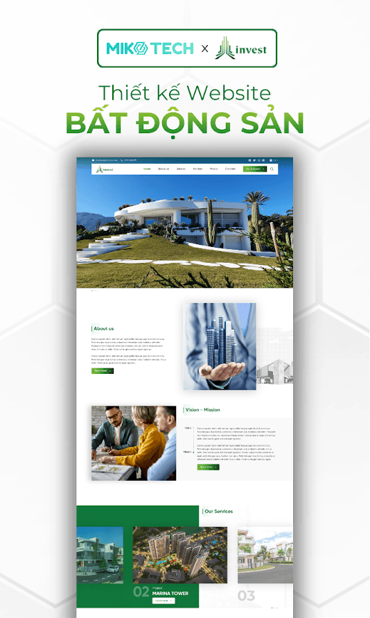Giao diện website JL Investment
