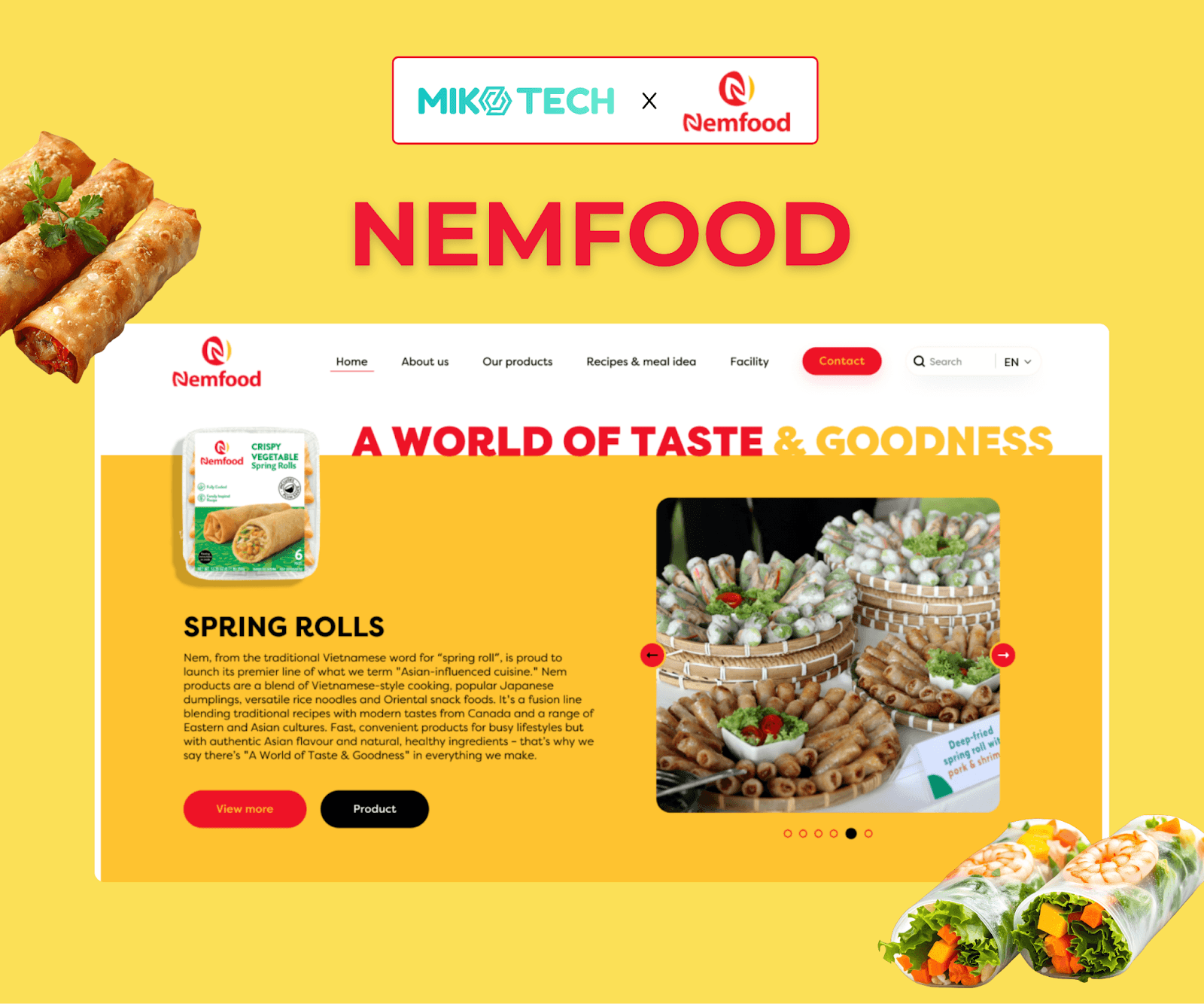 Giao diện website Nemfood