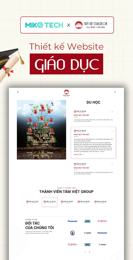 Dự án Tâm Việt Education 2 Giao diện website Tâm Việt Education