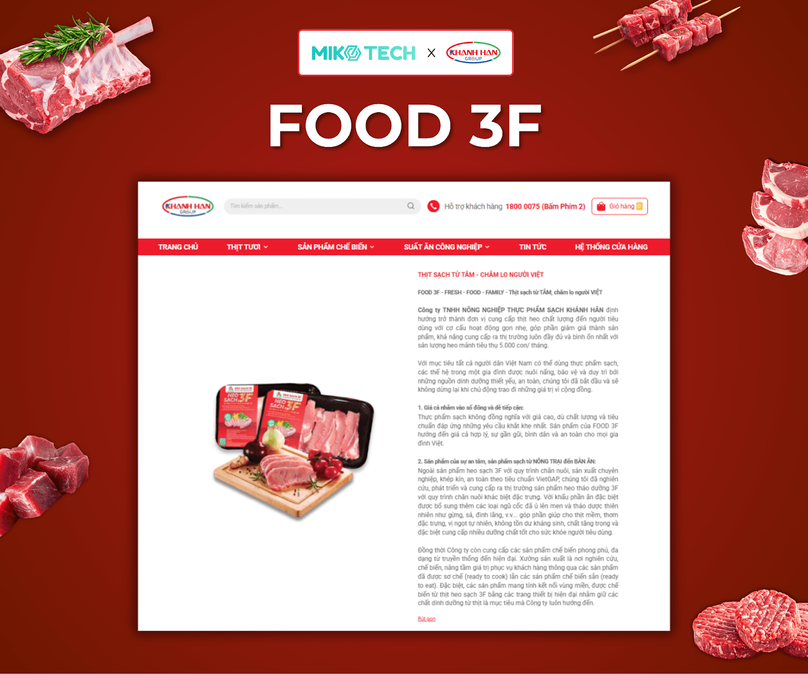Thiết kế website Food 3F