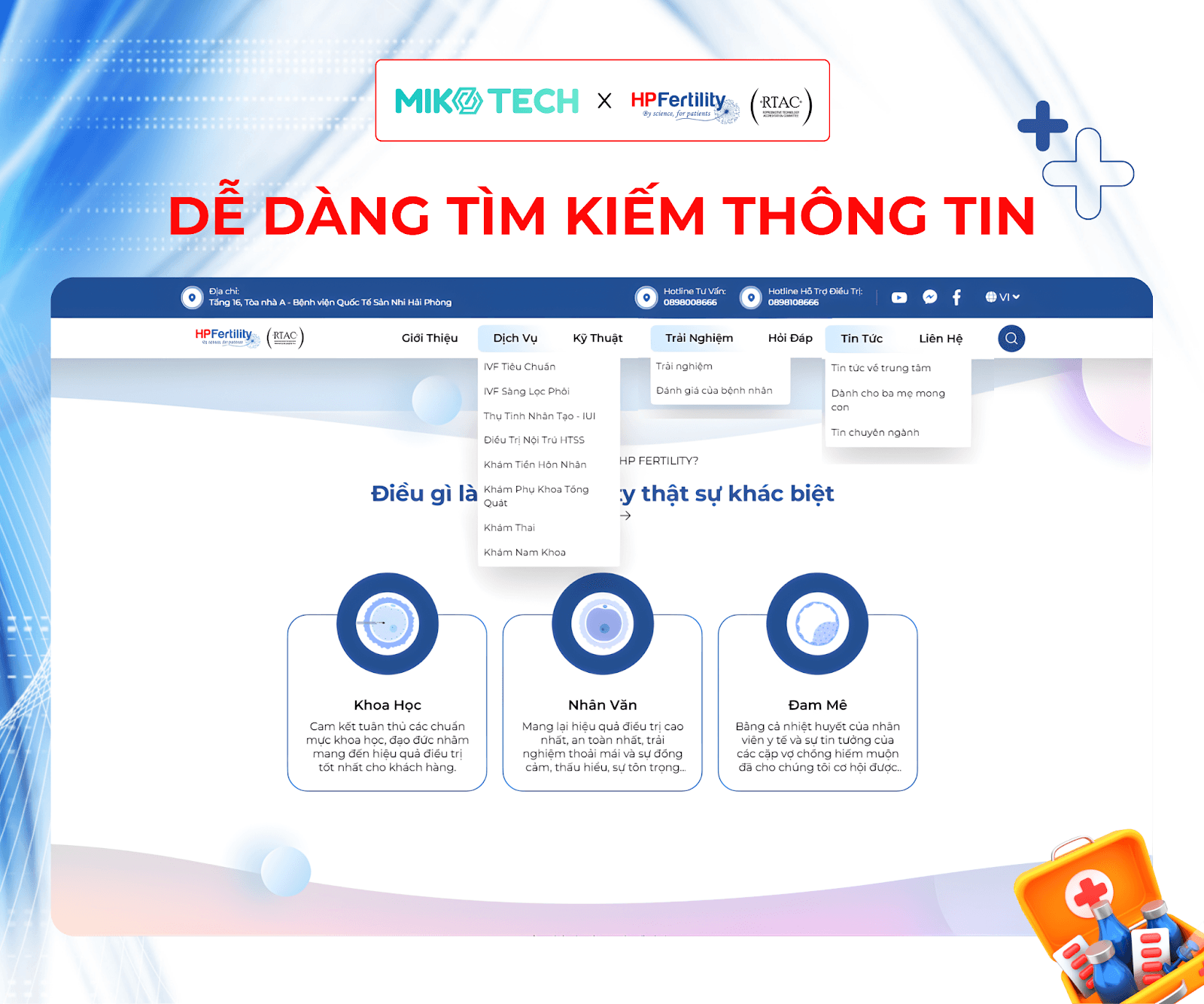Ưu điểm của website HP Fertility