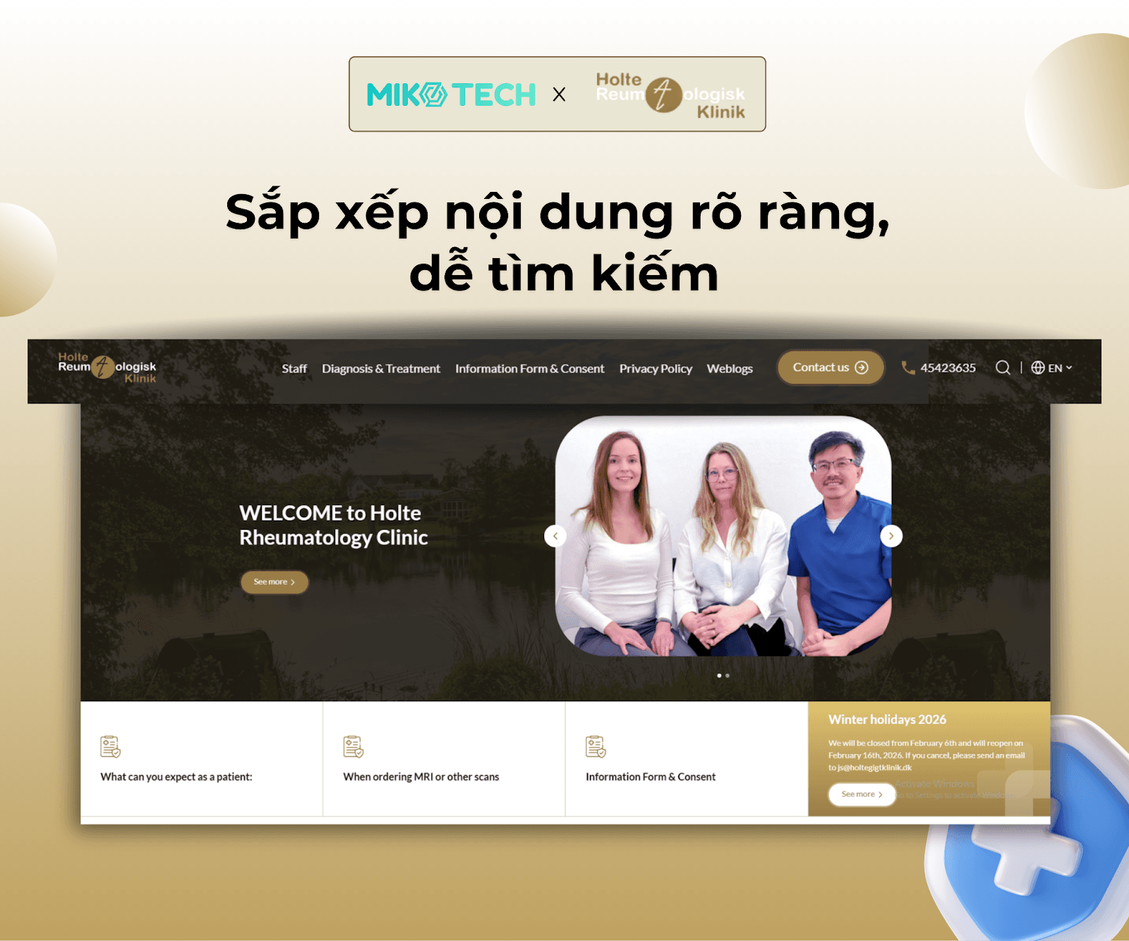 Bố cục web Holte Reumatologisk Klinik