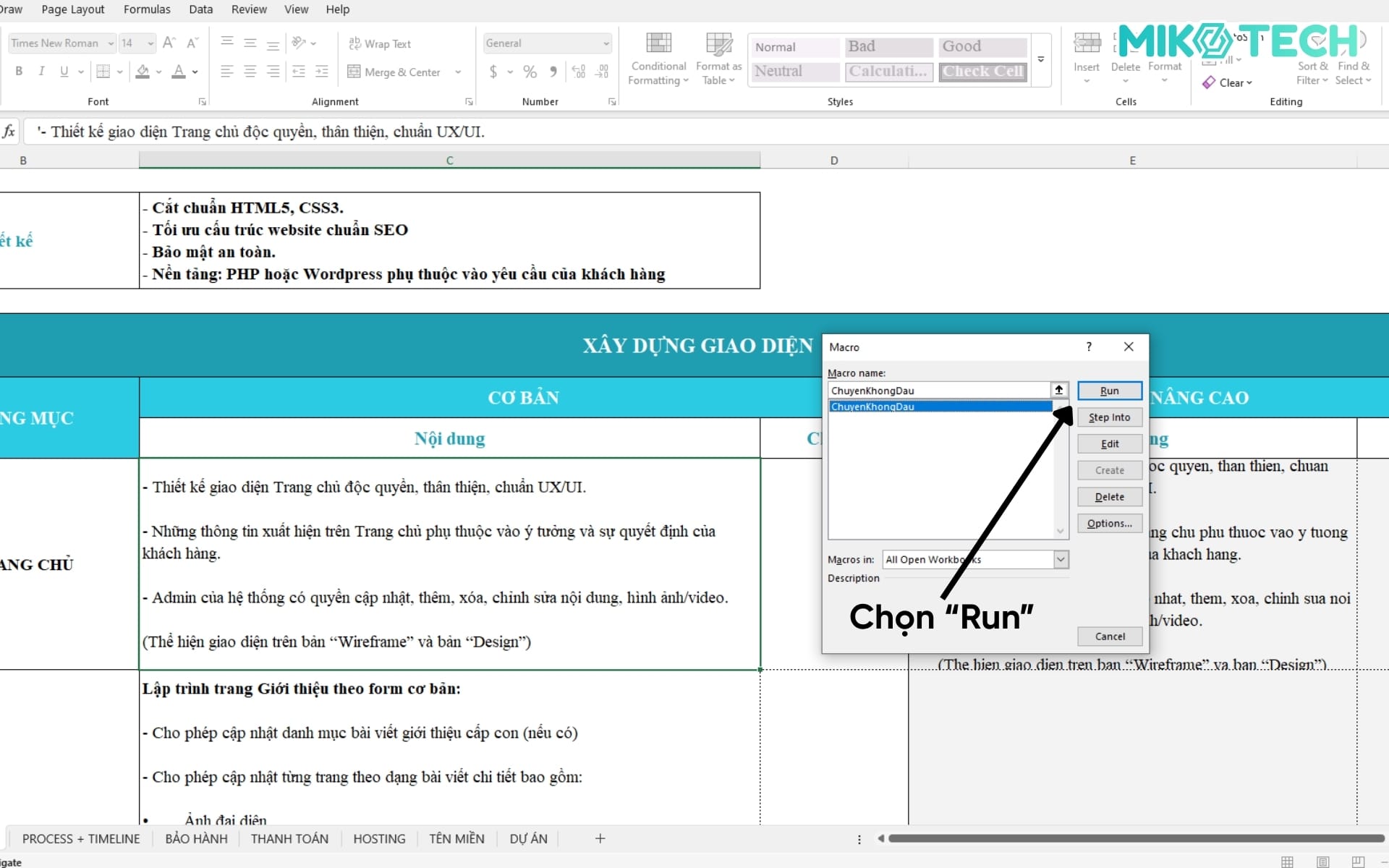 Bước 4: Quay lại Excel