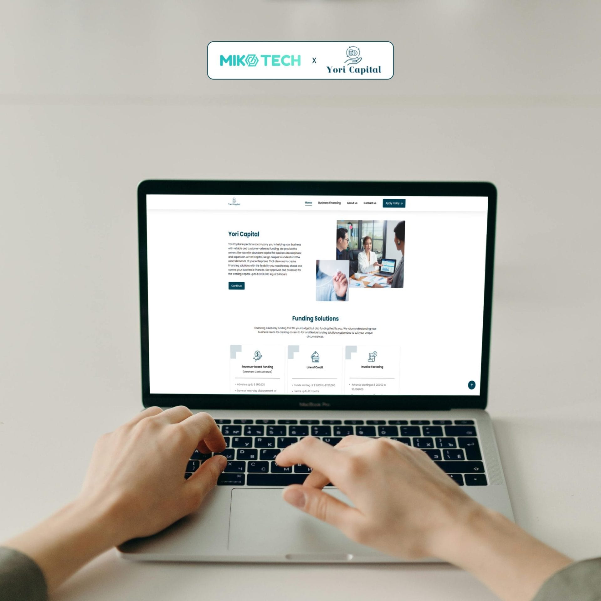 Giao diện web Yori Capital