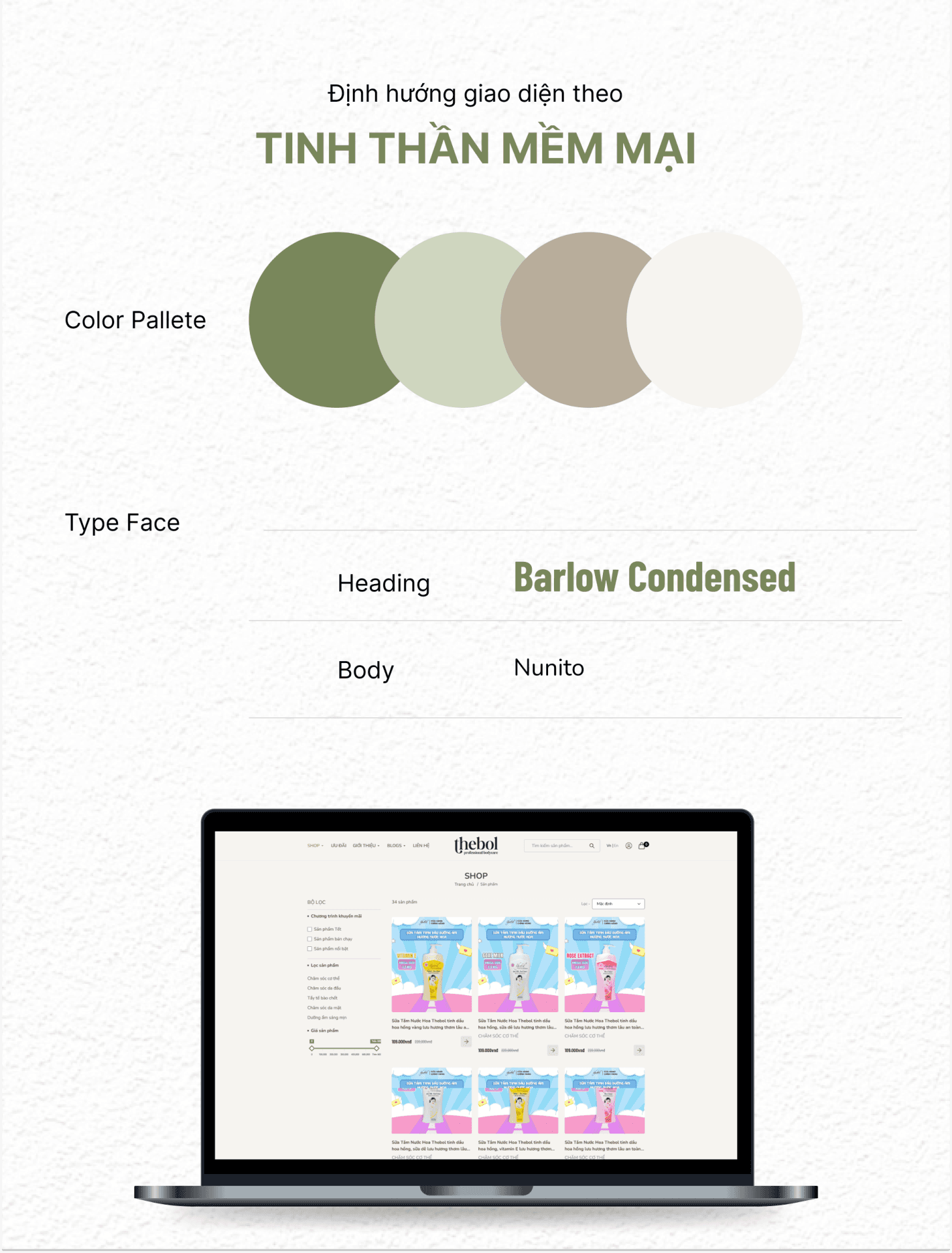 Dự án Thebol 3 Color pallete website Thebol
