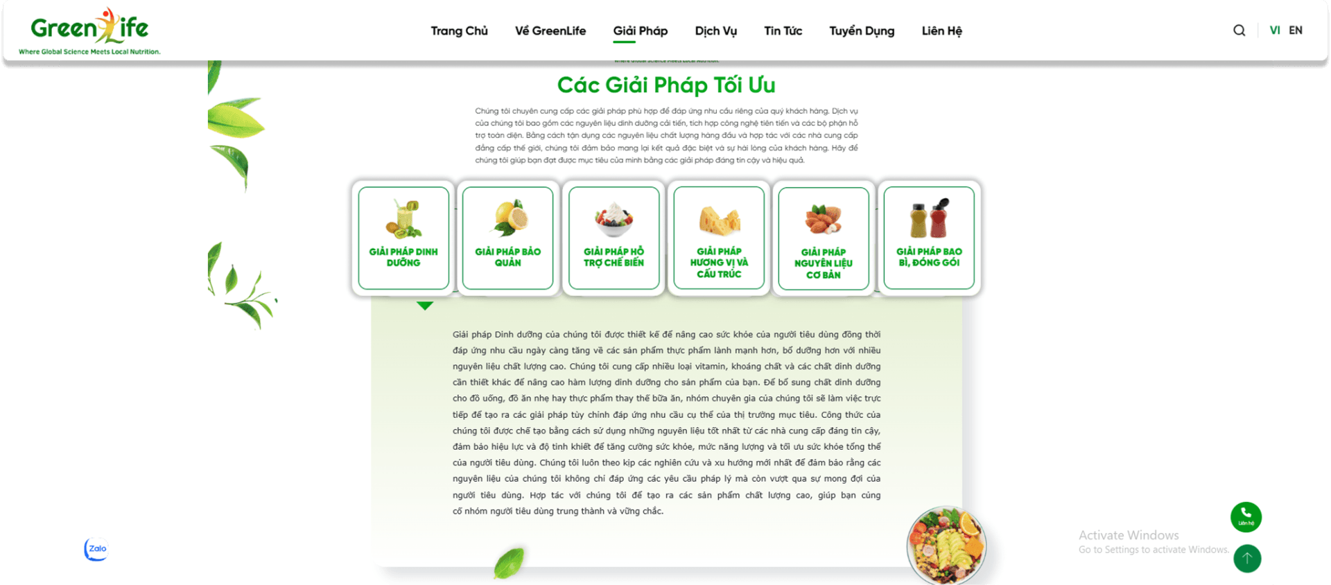 Dự án Green Life 4 Cấu trúc web Green Life