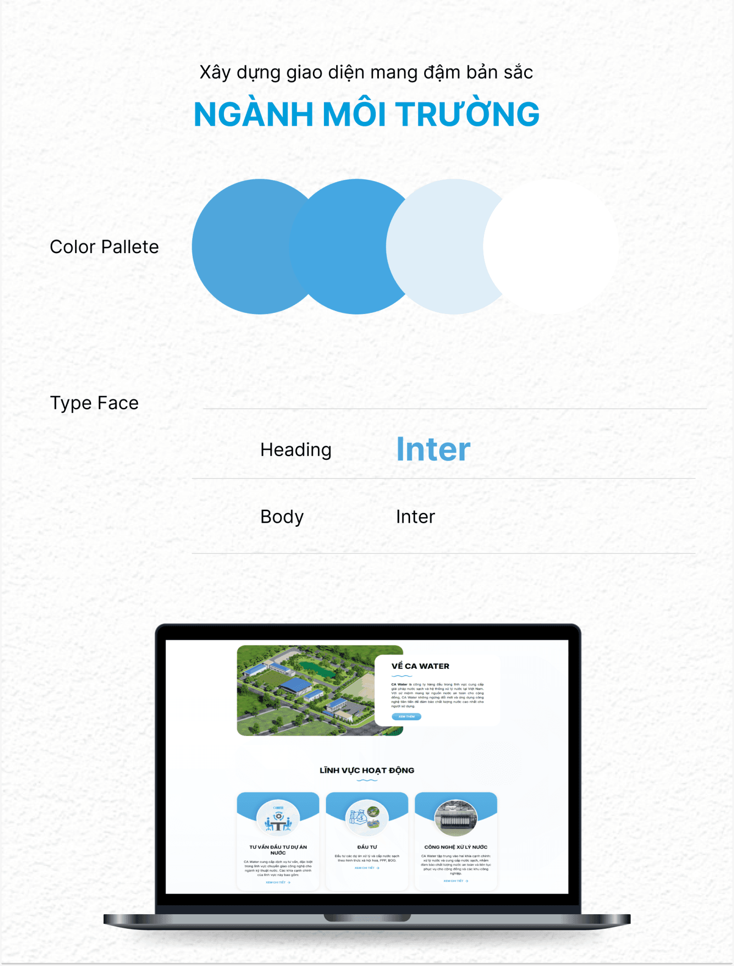 Dự án CA Water 3 Color pallete website CA Water
