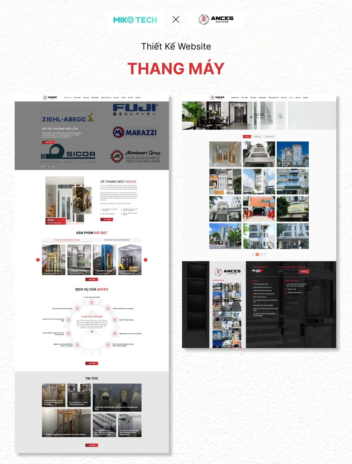 Dự án Ances Elevator 2 Giao diện website Ances Elevator
