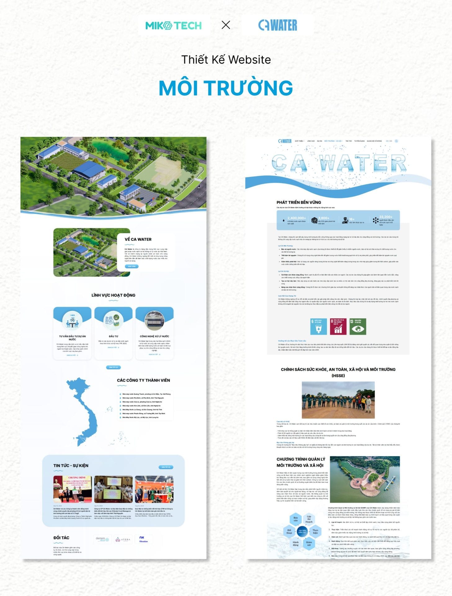 Dự án CA Water 2 Giao diện website CA Water