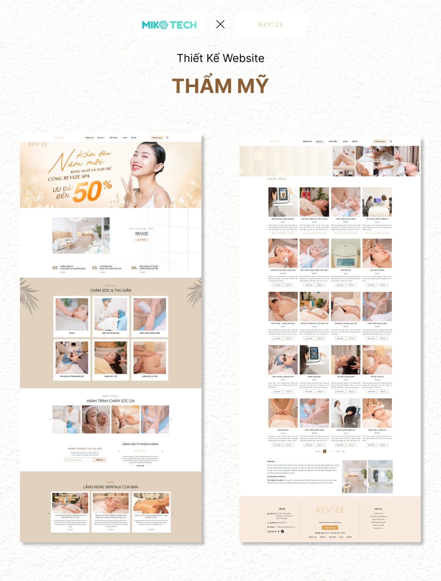 Dự án REVIZE Spa & Clinic 2 Giao diện website REVIZE Spa & Clinic