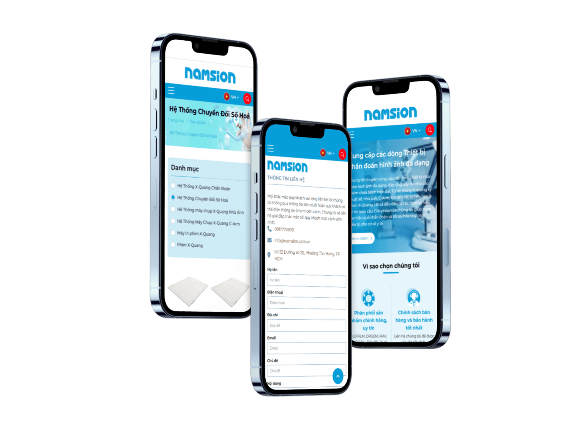 Dự án Namsion 5 Mobile responsive web Namsion