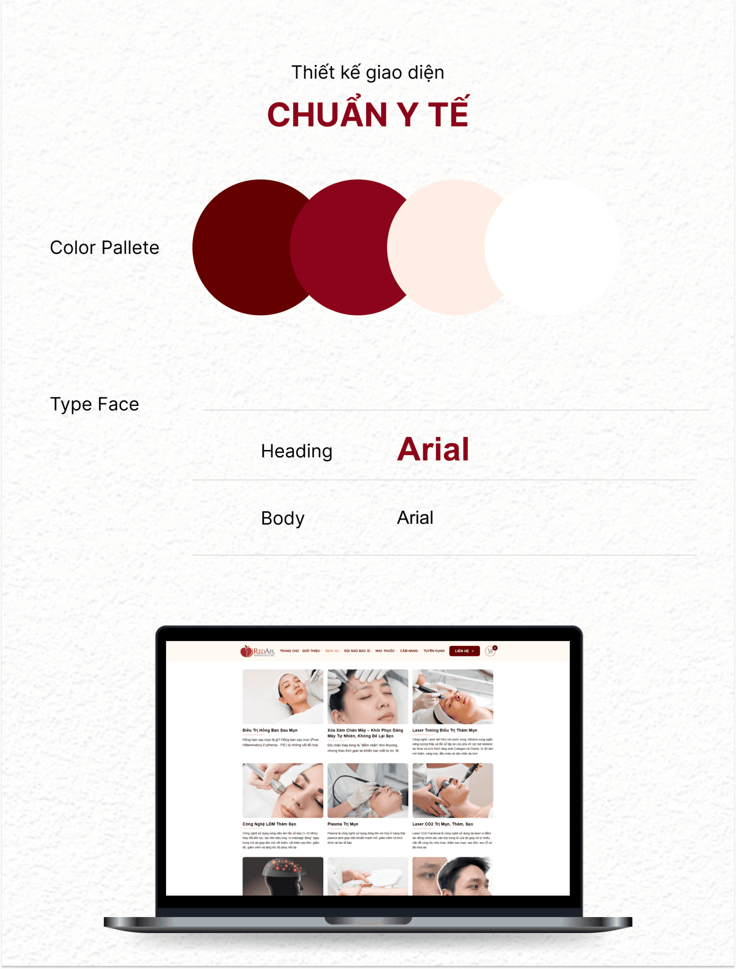 Dự án Da liễu Táo Đỏ 3 Color pallete web Da liễu Táo Đỏ