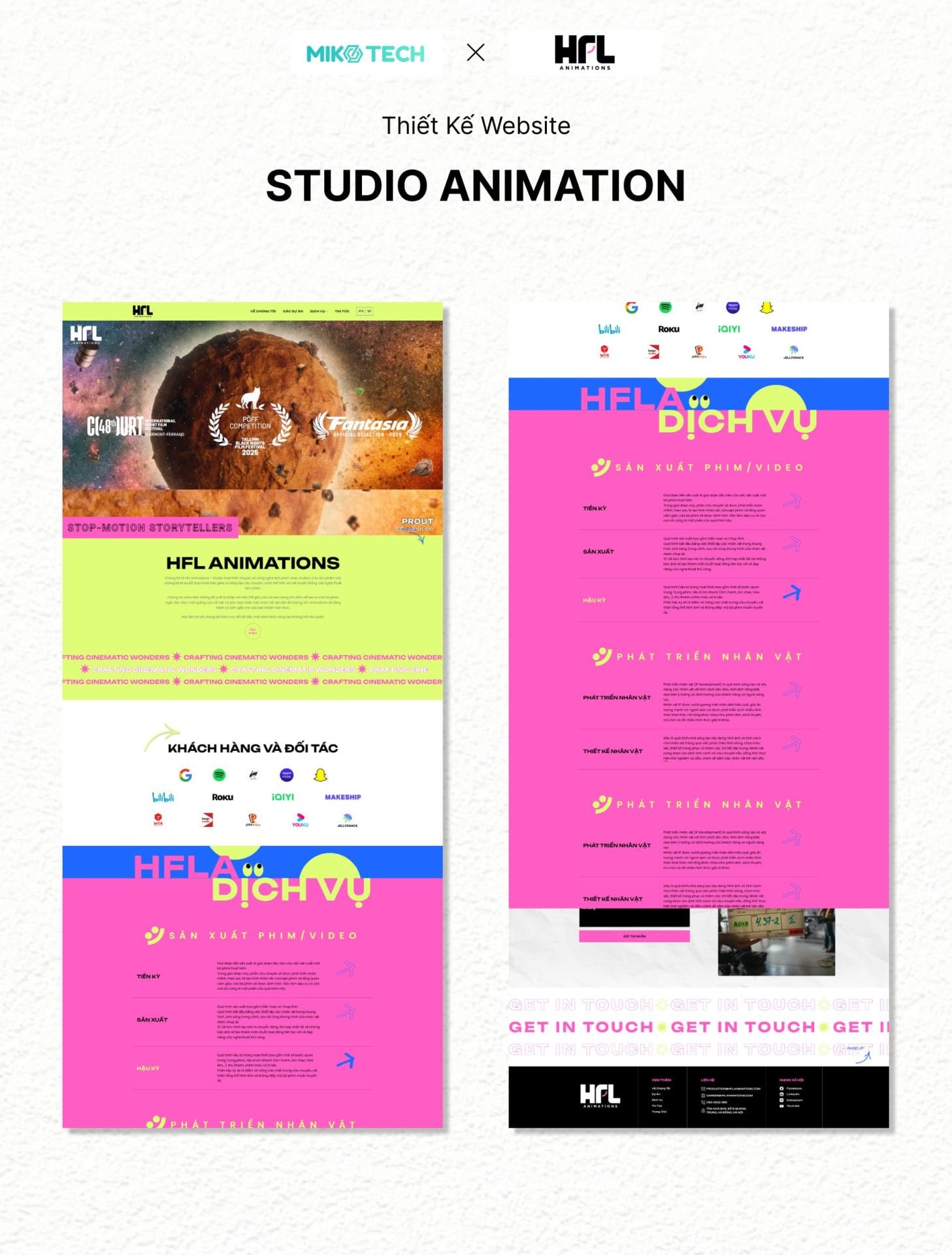 Dự án HFL Animations 1 Giao diện website HFL Animations