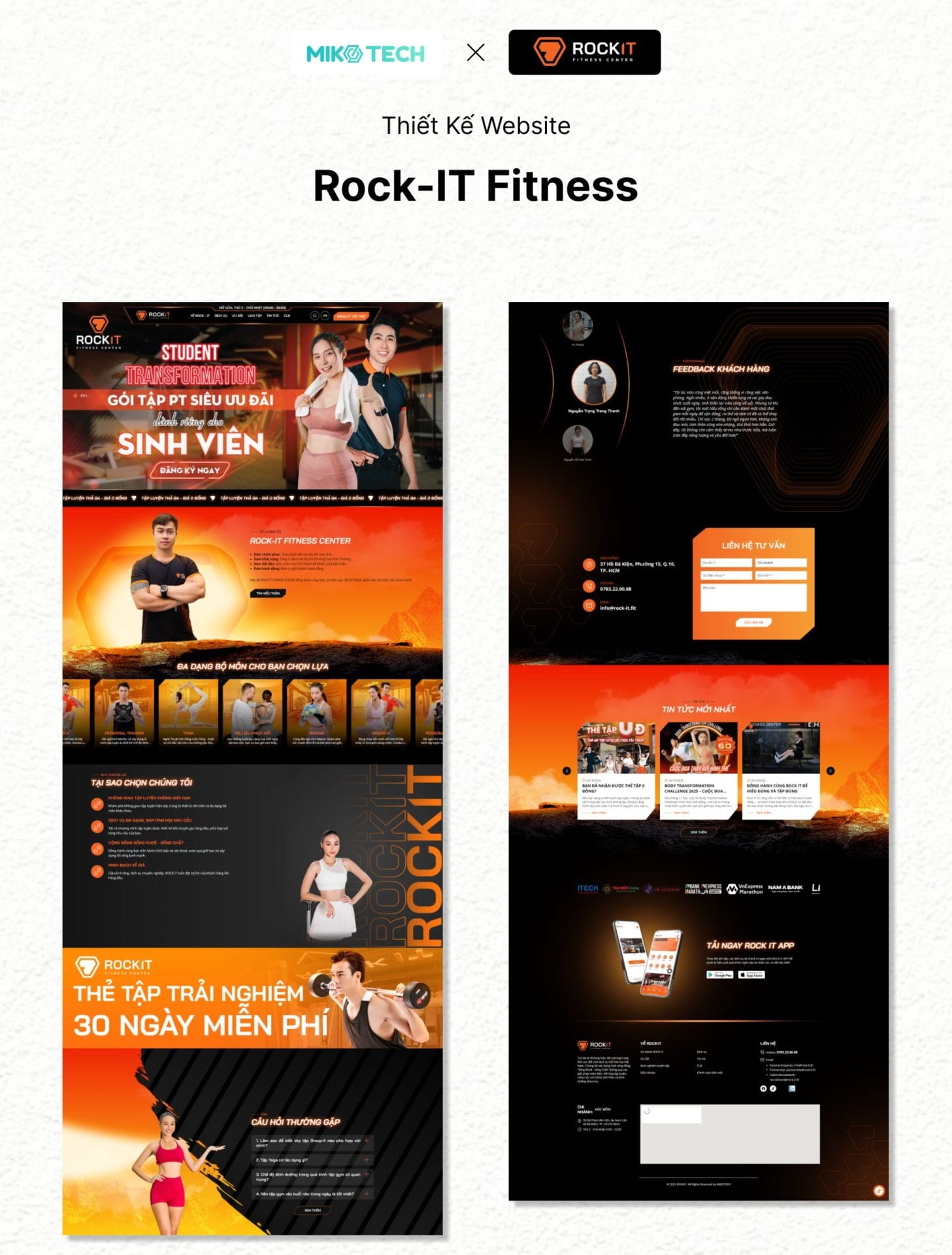 Dự án Rock-IT Fitness Center 2 Giao diện web Rock-IT Fitness Center