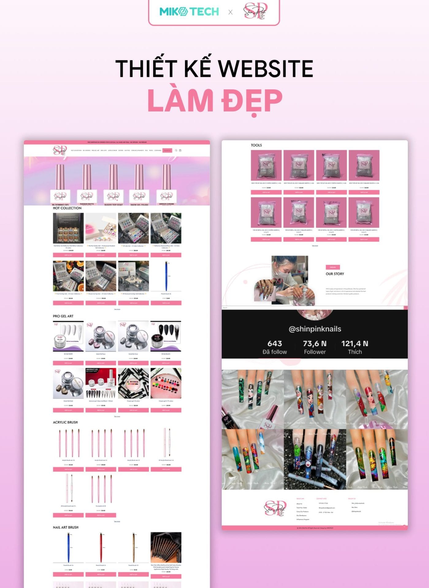 Giao diện web Shin Pink Nails