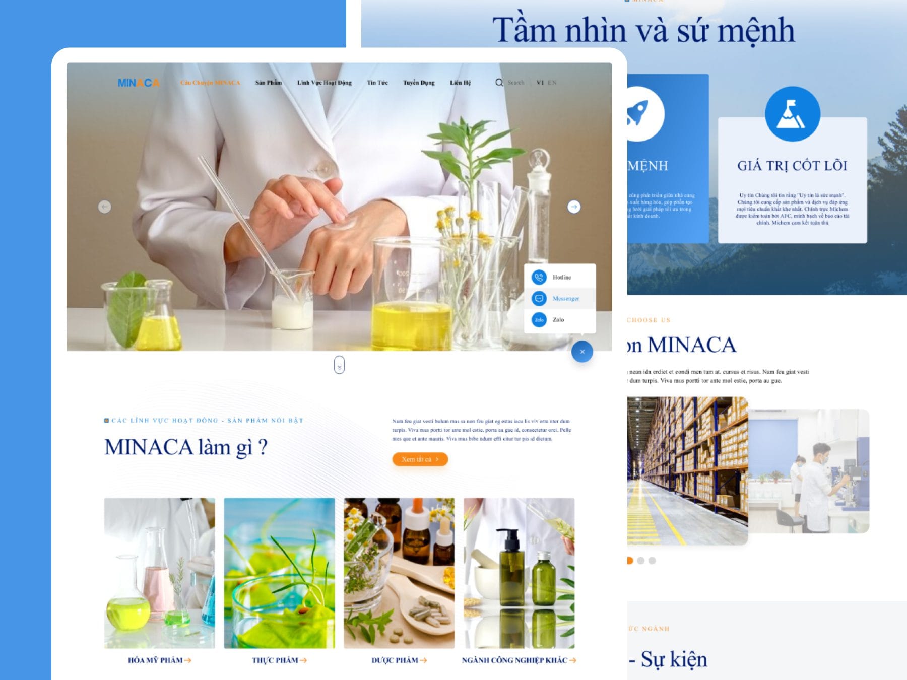 Dự án Minaca 2 Giao diện website Minaca