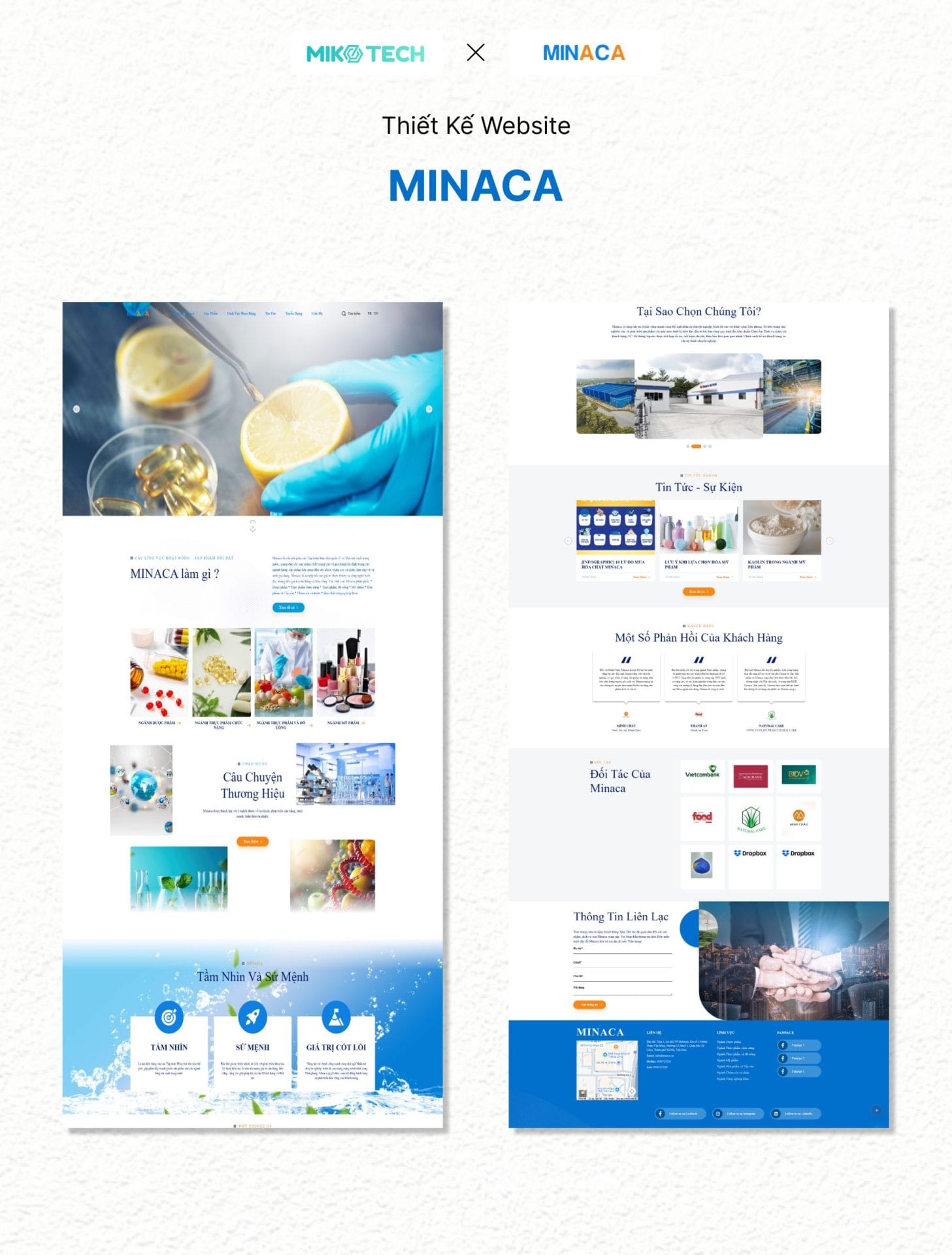 Dự án Minaca 1 Thiết kế website Minaca