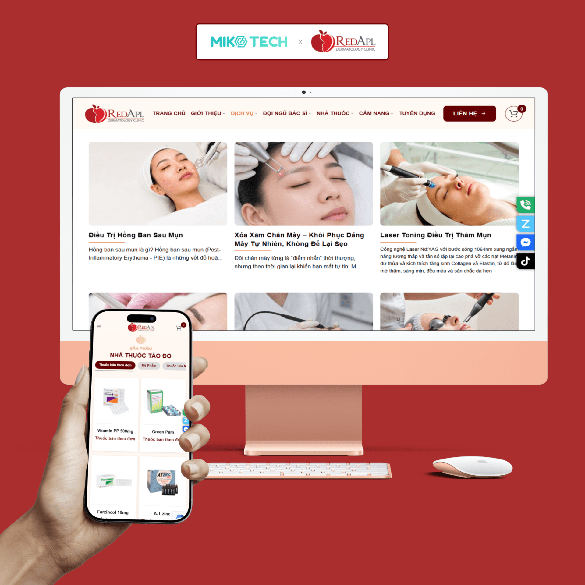 Dự án Da liễu Táo Đỏ 4 Web Da liễu Táo Đỏ