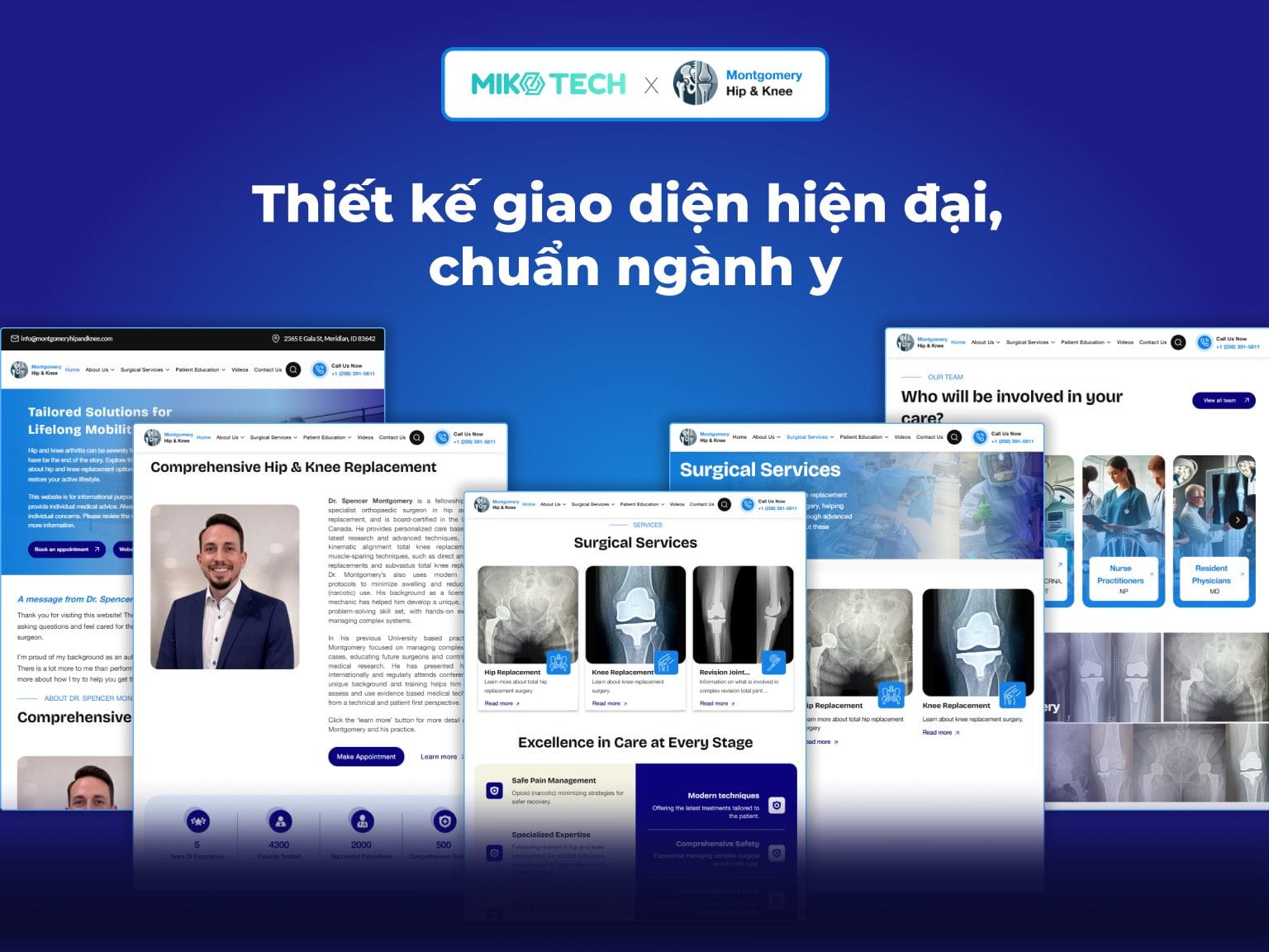 Dự án Montgomery Hip & Knee 3 Thiết kế giao diện hiện đại, chuẩn ngành y
