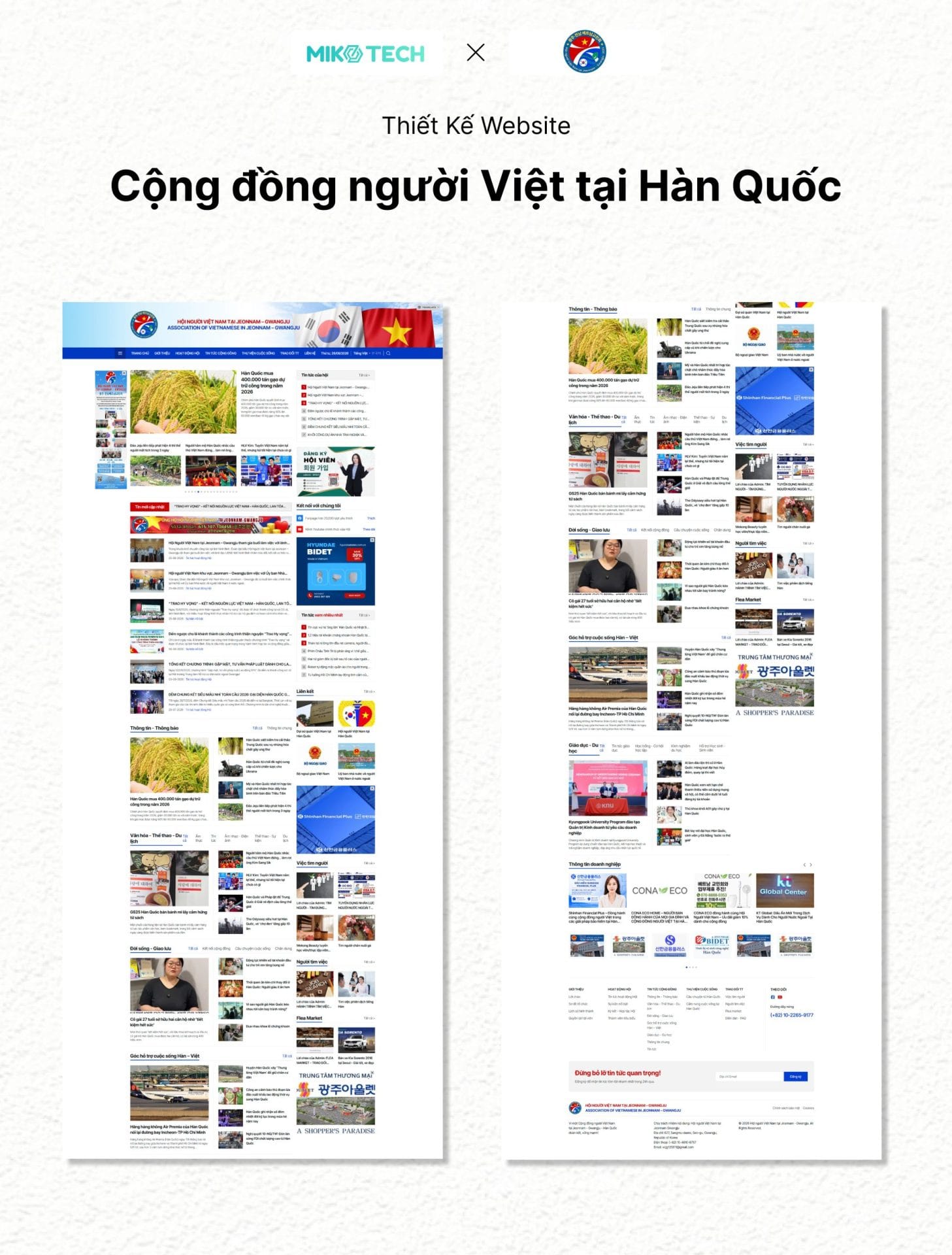 Giao diện web Hội người Việt Nam
