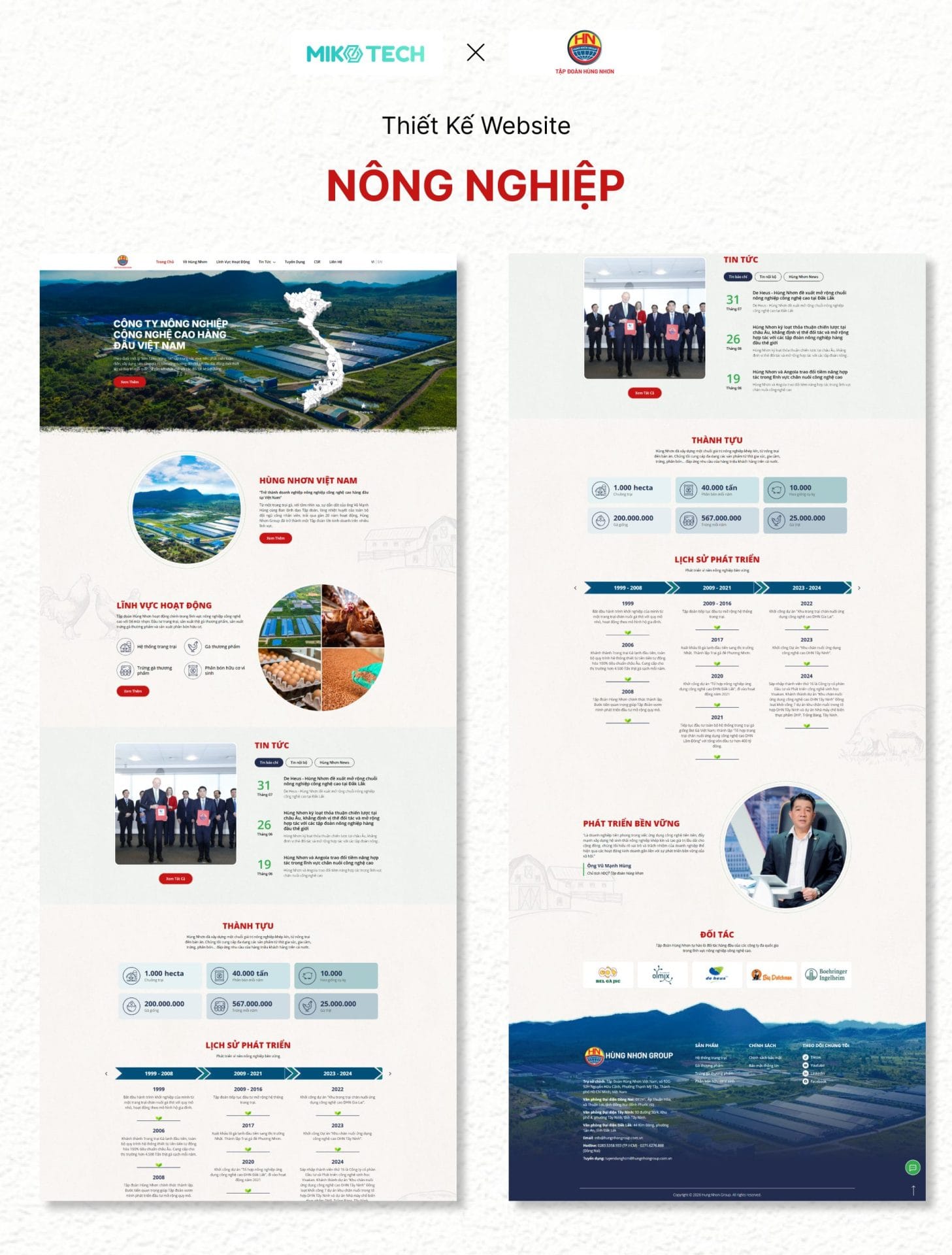 Giao diện web Hùng Nhơn Group