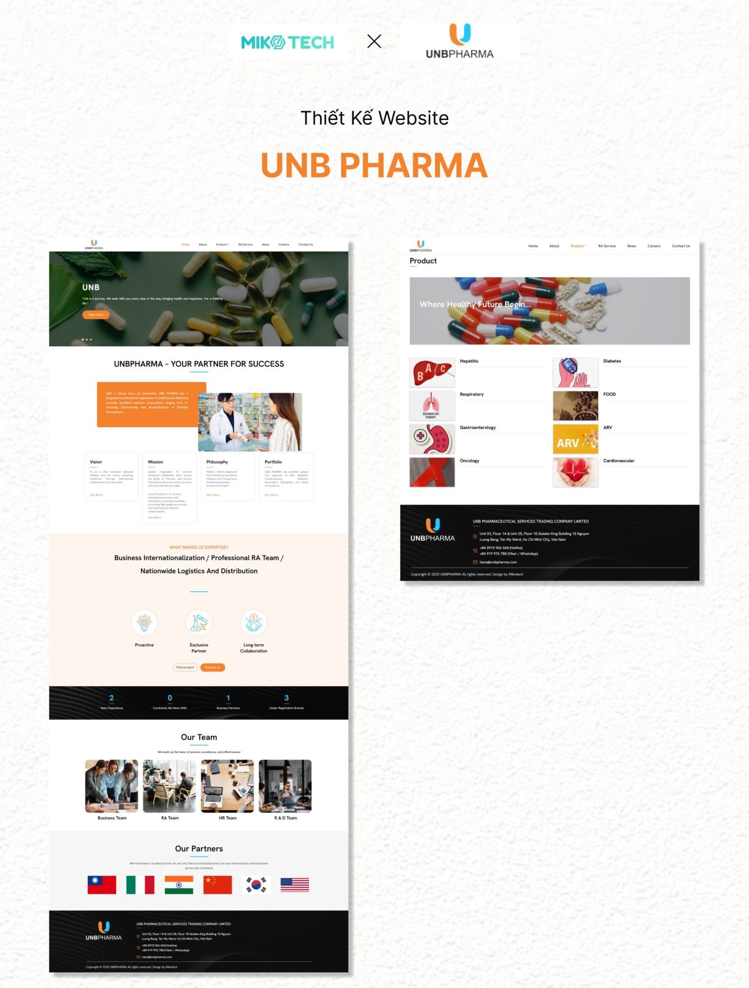 Giao diện web UNB Pharma
