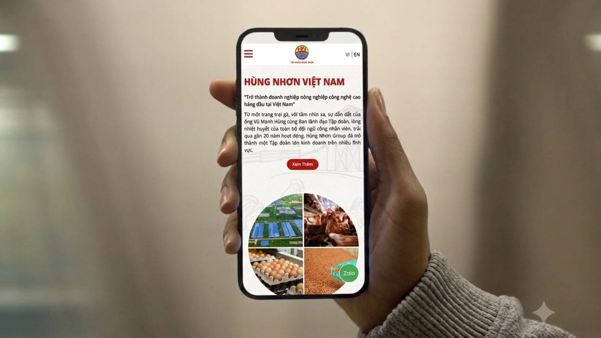 Mobile responsive Hùng Nhơn Group