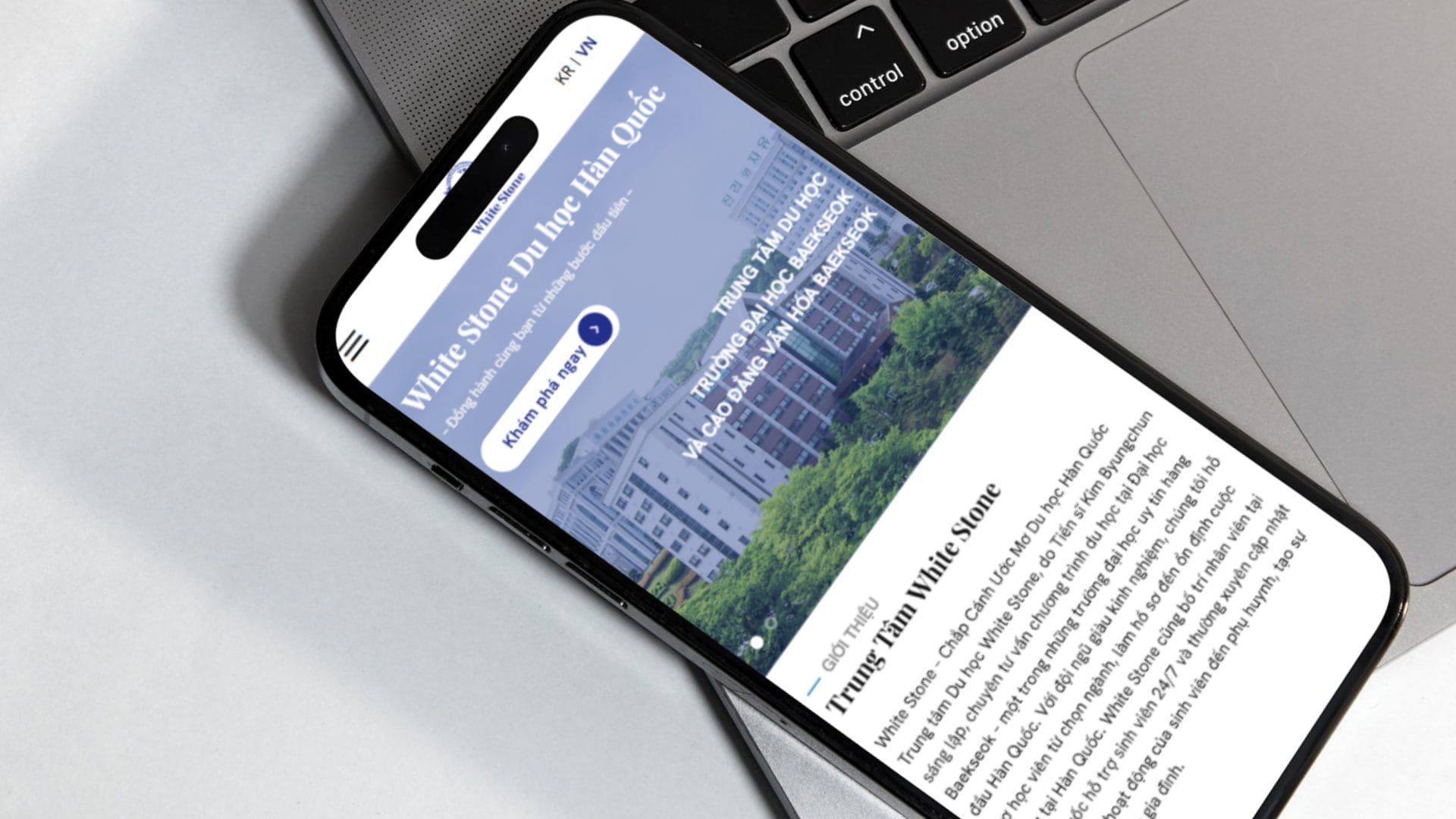 Mobile responsive web White Stone