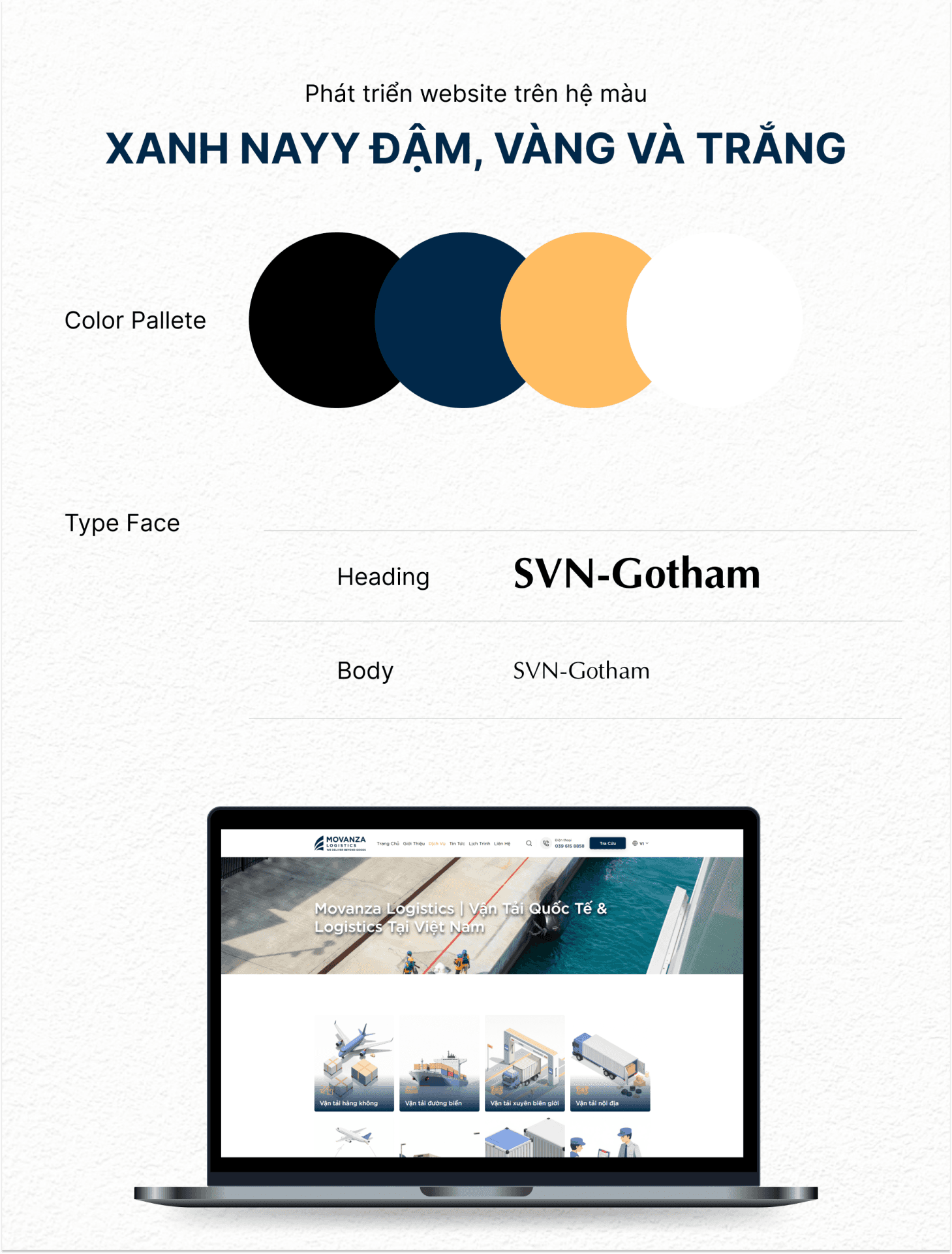 Color pallete website Movanza Logistics