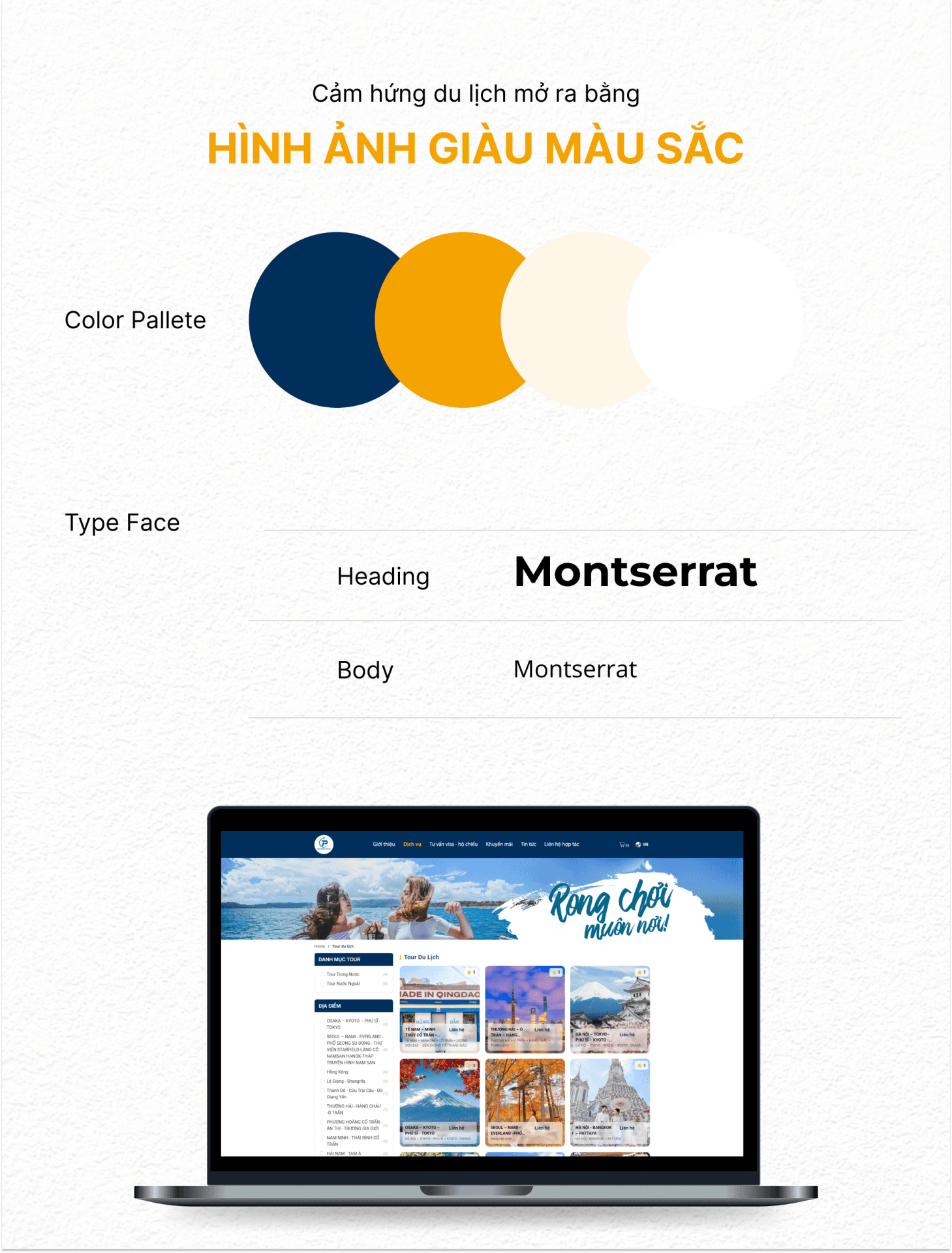 Color pallete website Phú Trang Travel