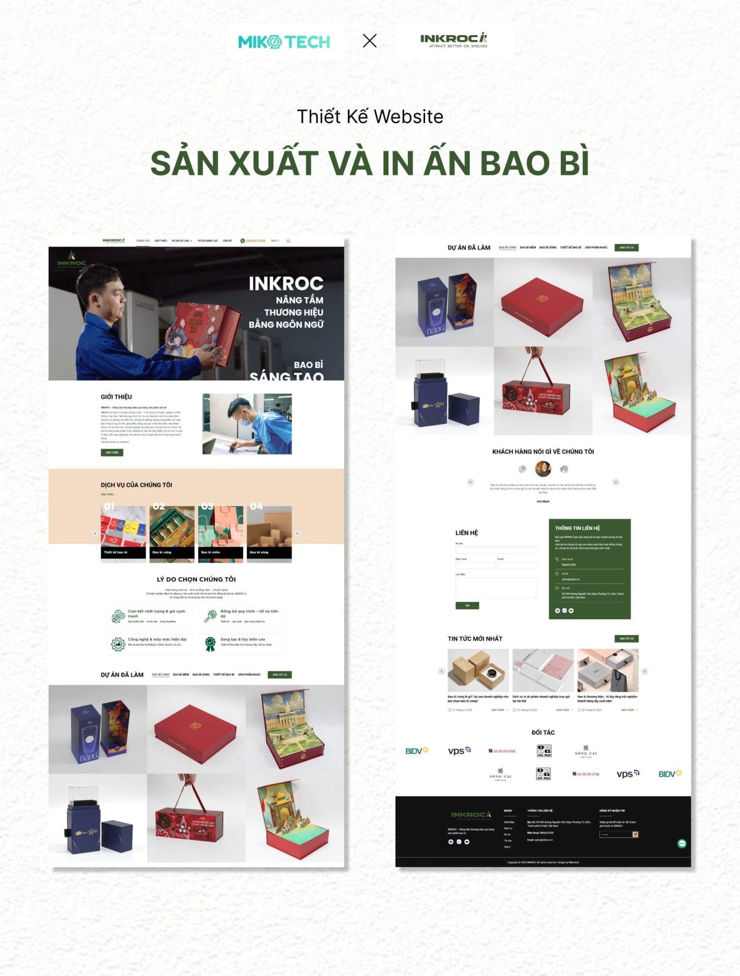 Giao diện website INKROC