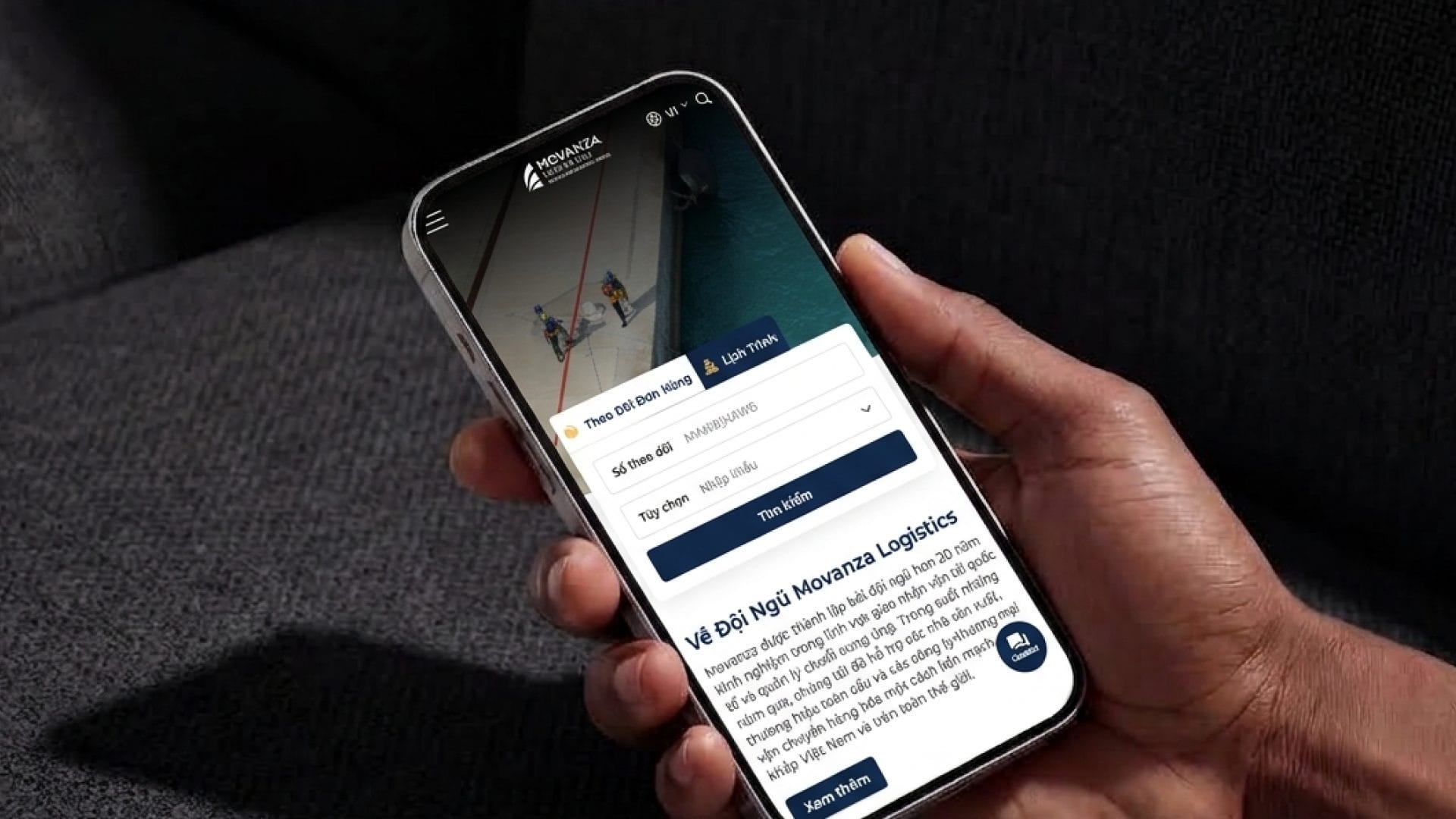 Mobile responsive website Movanza Logistics